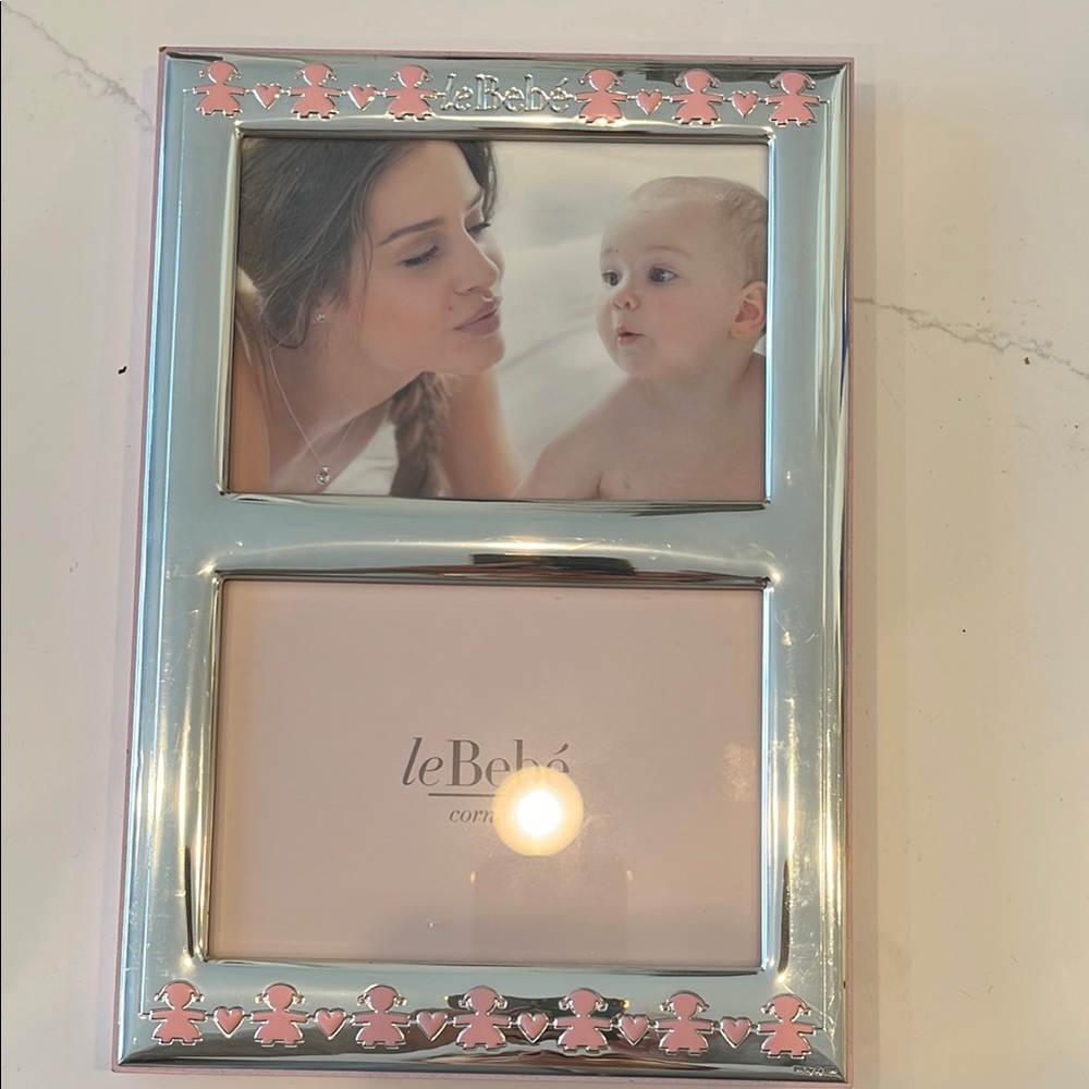 Chic Silver with Pink design Photo Frame